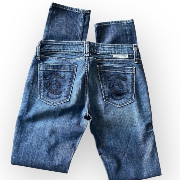 Taverniti So Grease Gothic Distressed Dark Wash Jeans - Picture 1 of 10